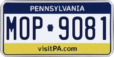 PA license plate MOP9081