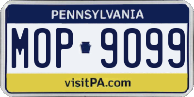 PA license plate MOP9099