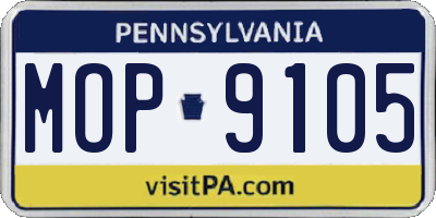 PA license plate MOP9105