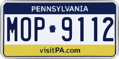 PA license plate MOP9112