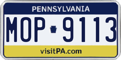 PA license plate MOP9113