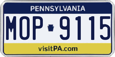 PA license plate MOP9115