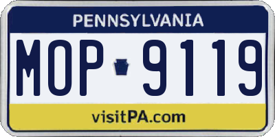 PA license plate MOP9119