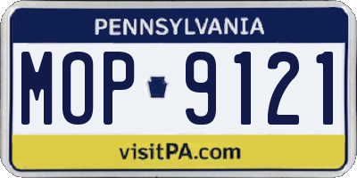 PA license plate MOP9121