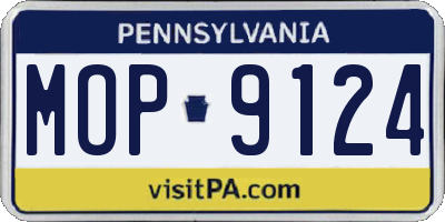 PA license plate MOP9124