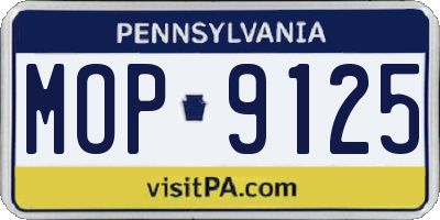 PA license plate MOP9125