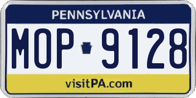 PA license plate MOP9128