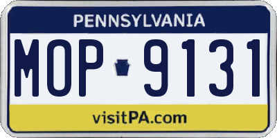 PA license plate MOP9131