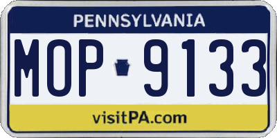 PA license plate MOP9133