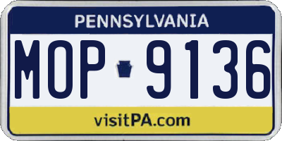 PA license plate MOP9136