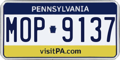 PA license plate MOP9137