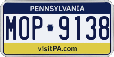 PA license plate MOP9138