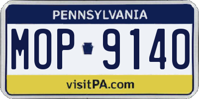 PA license plate MOP9140