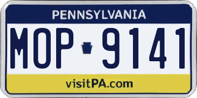 PA license plate MOP9141