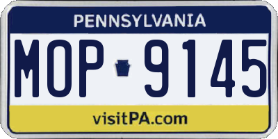 PA license plate MOP9145