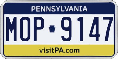 PA license plate MOP9147