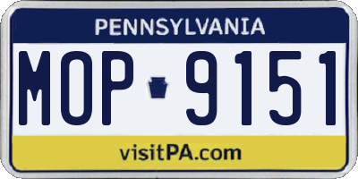 PA license plate MOP9151