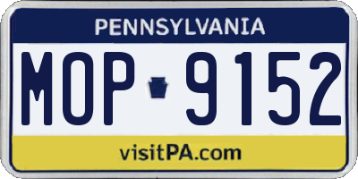 PA license plate MOP9152
