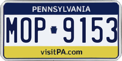 PA license plate MOP9153
