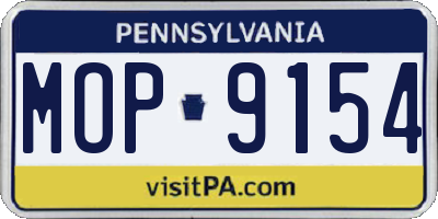 PA license plate MOP9154