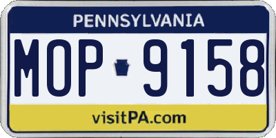 PA license plate MOP9158