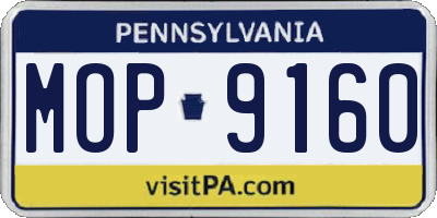 PA license plate MOP9160