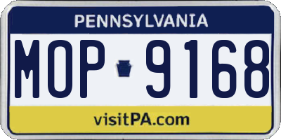 PA license plate MOP9168