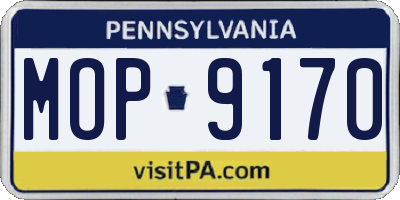 PA license plate MOP9170