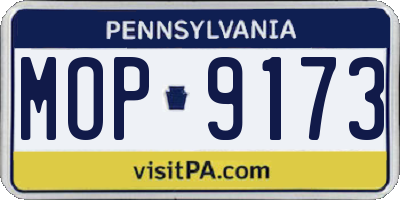 PA license plate MOP9173