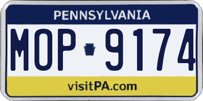 PA license plate MOP9174