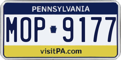 PA license plate MOP9177