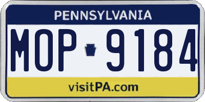 PA license plate MOP9184