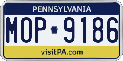 PA license plate MOP9186