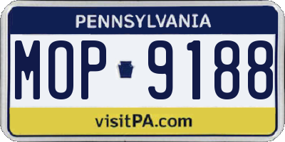 PA license plate MOP9188