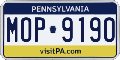 PA license plate MOP9190