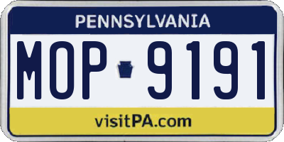 PA license plate MOP9191