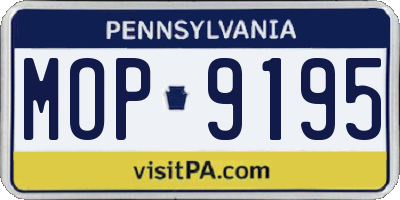 PA license plate MOP9195