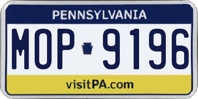 PA license plate MOP9196