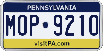 PA license plate MOP9210