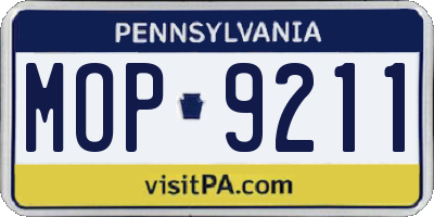 PA license plate MOP9211