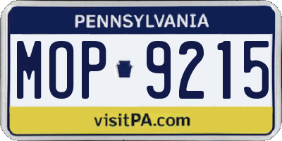 PA license plate MOP9215