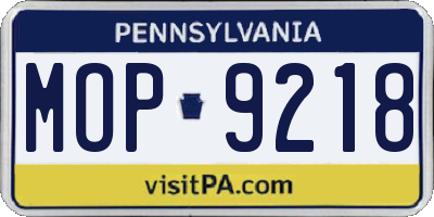 PA license plate MOP9218