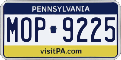 PA license plate MOP9225