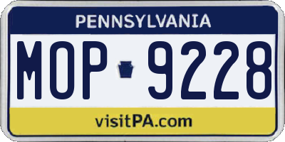 PA license plate MOP9228