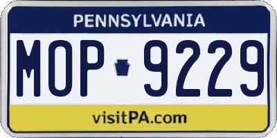 PA license plate MOP9229