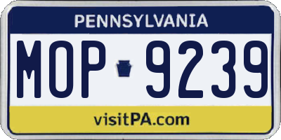 PA license plate MOP9239