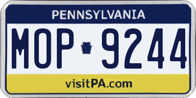 PA license plate MOP9244