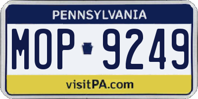 PA license plate MOP9249