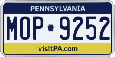 PA license plate MOP9252