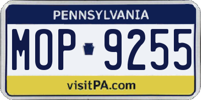 PA license plate MOP9255